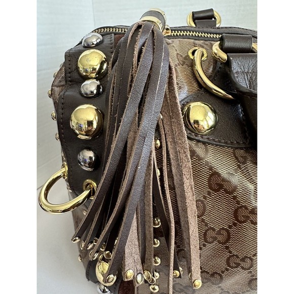 GUCCI  Babushka bag, Need Small Repair To Grommet, Some Slight Discolorations - Picture 11 of 16